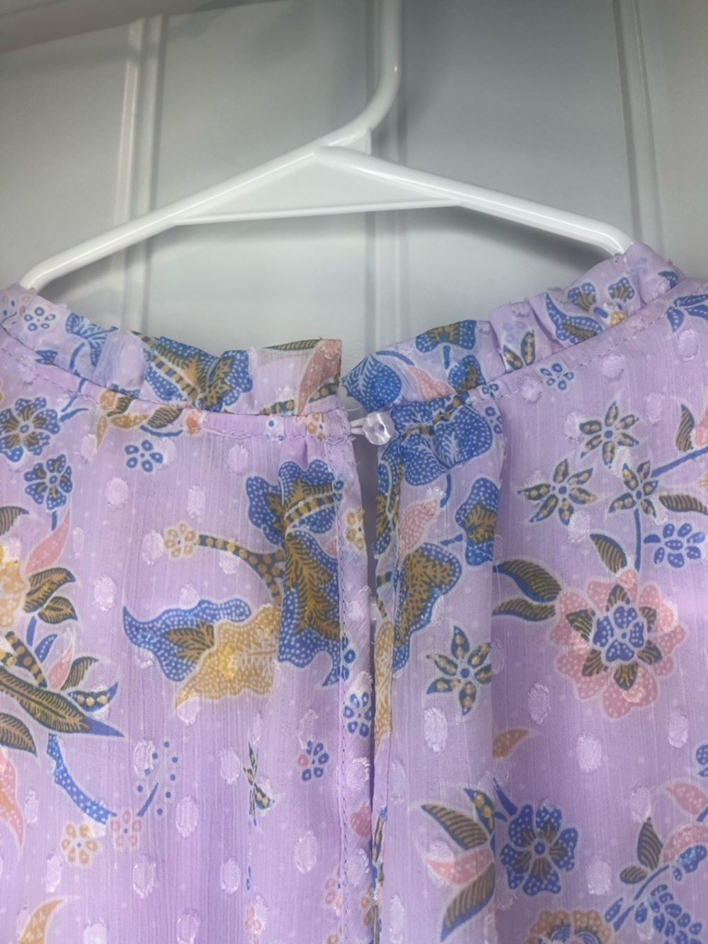 Rachel Zoe Lavender Floral Blouse XL - Picture 6 of 12